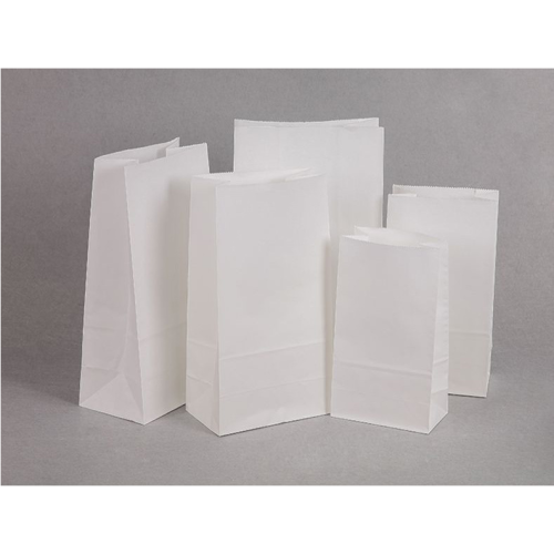 Bolsa de embalaje de papel Kraft blanco de fondo plano